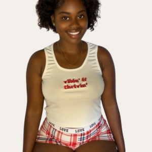 Vibin' And Thrivin' Shorts Set - Red/White