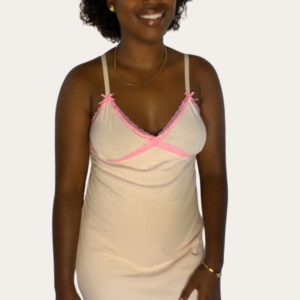 Lets Try Later Ribbed Cami Dress- Light Pink