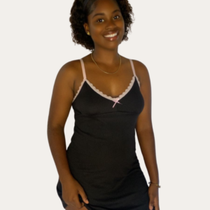 Lets Try Later Ribbed Cami Dress - Black