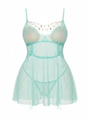 Handle With Care Mesh Babydoll - Mint