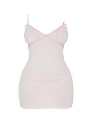 Lets Try Later Ribbed Cami Dress- Light Pink