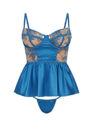 Aways On Your Mind Satin Babydoll - Blue