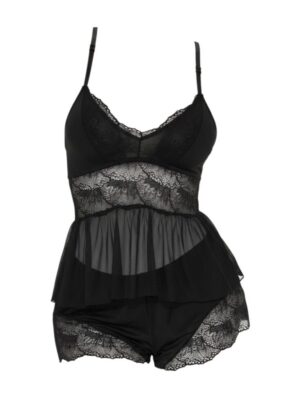 Everyday Bliss Cami Lace Set - Black