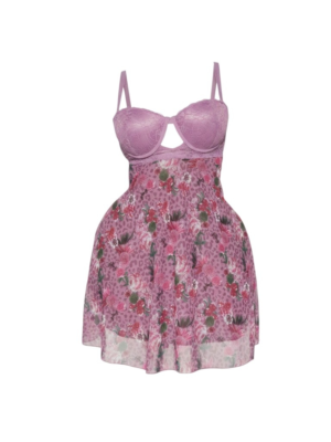 Forever and Always Mesh Babydoll - Mauve