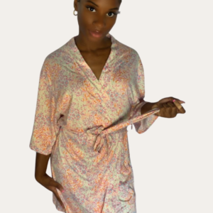 Floral Fantasy Robe - Coral
