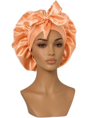 Double Layer Satin Bonnet - Coral