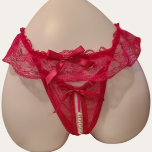 Eyes On Me Crotchless Panty - Hot Pink
