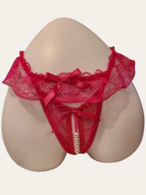 Eyes On Me Crotchless Panty - Hot Pink