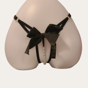 Night Whispers Crotchless Panty - Black