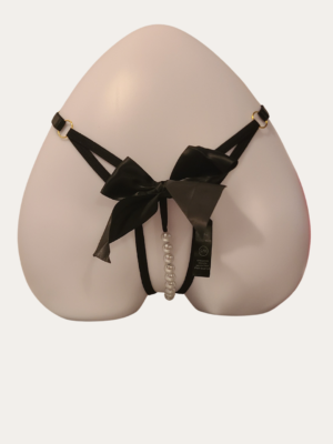 Night Whispers Crotchless Panty - Black