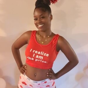 I Am The Prize Shorts Set - Red/Combo