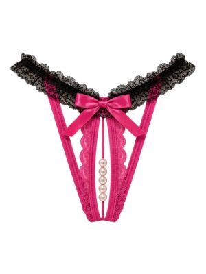 Be My Guest Crotchless Panty - Hot Pink/Combo