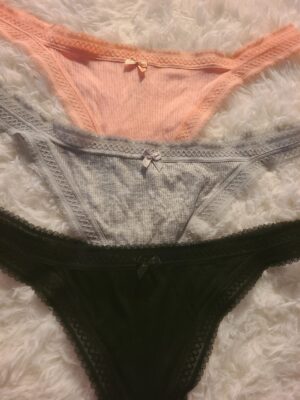 Cotton Ribbed Thong Panty - Assorted