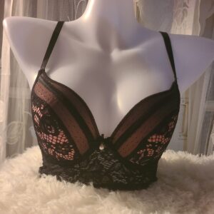 Lace Bra - Black/Pink