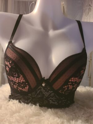 Lace Bra - Black/Pink