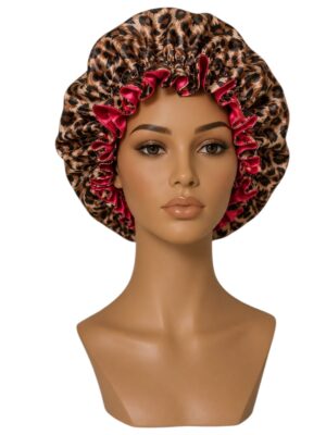Leopard Print Satin Bonnet