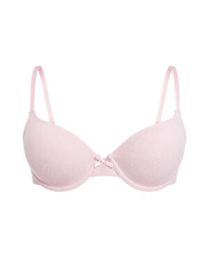 Ribbed Cotton Bra - Pink