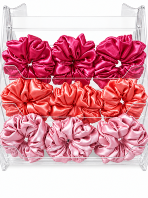 Flamingo Blush Satin Scrunchies