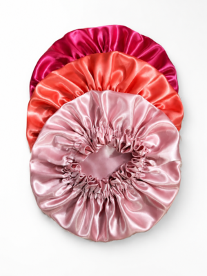 Flamingo Blush Satin Bonnet