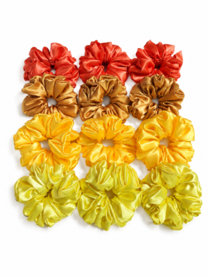 Sunset Glow Satin Scrunchies